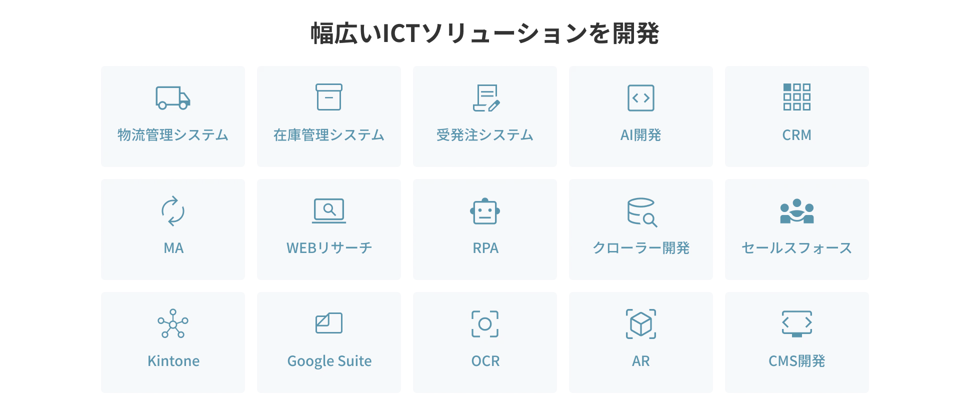 幅広いICTソリューションを開発